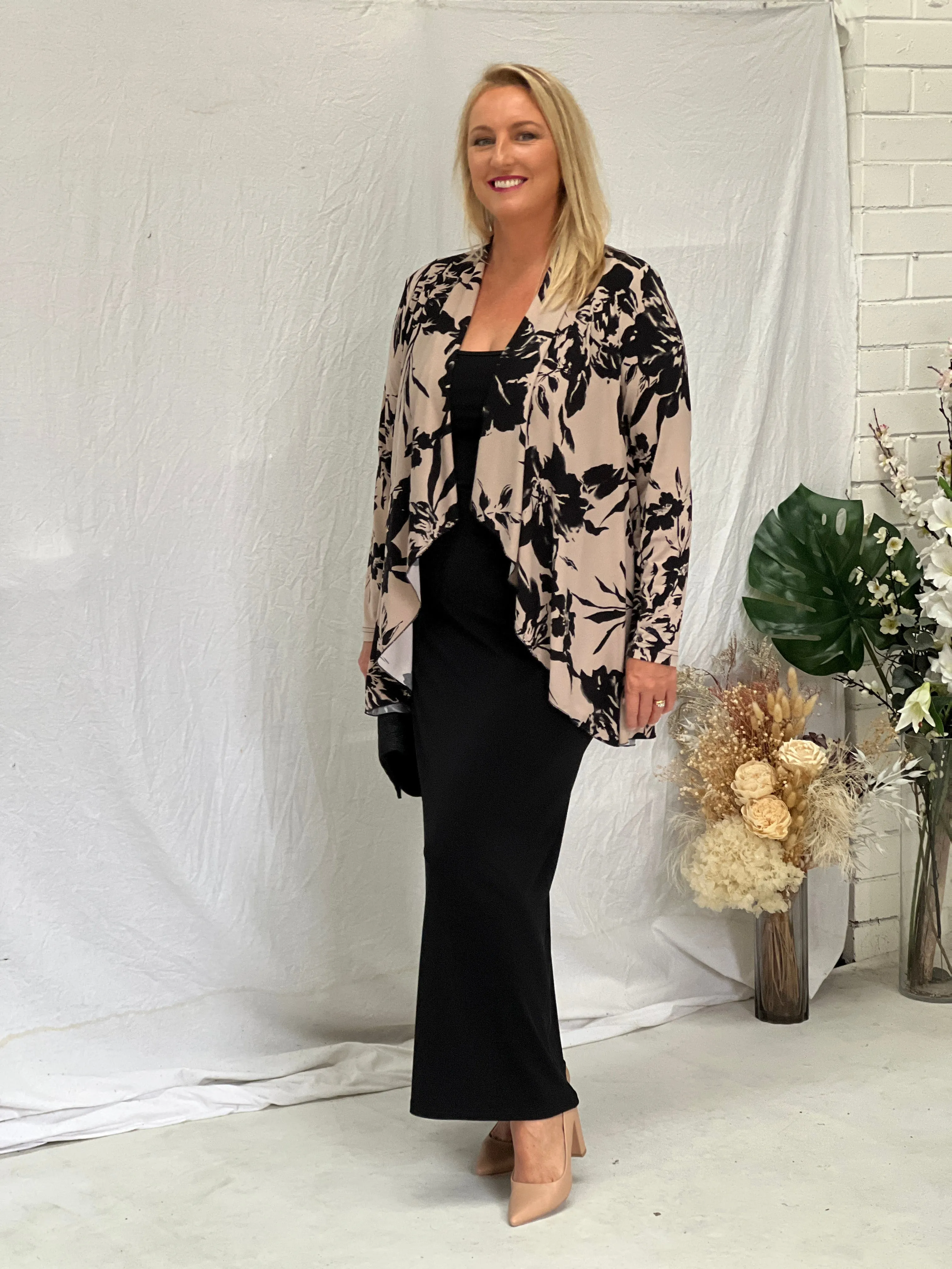 Oberon Beige Jersey Cardigan