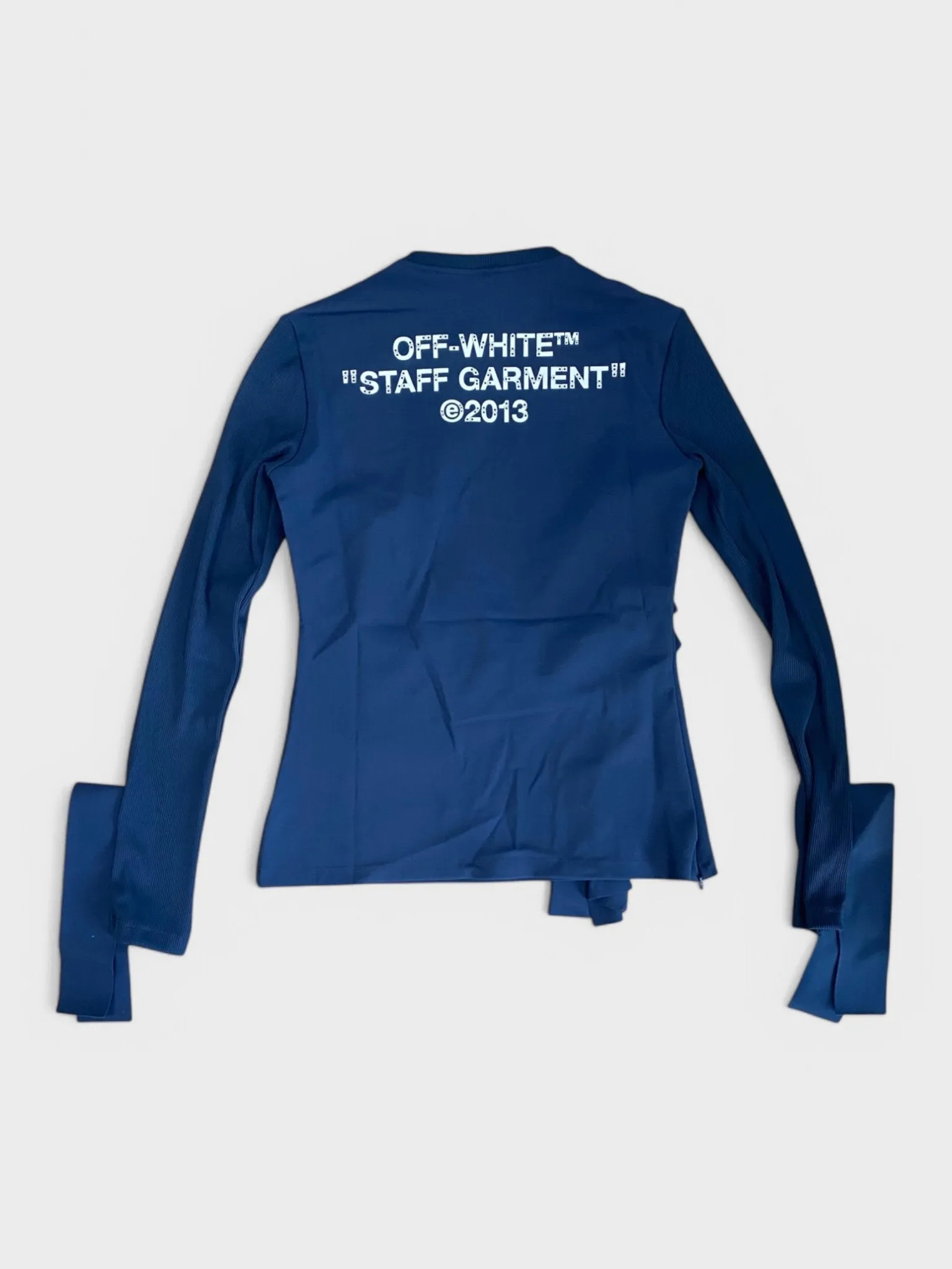 Off-White Wrap Top Blue