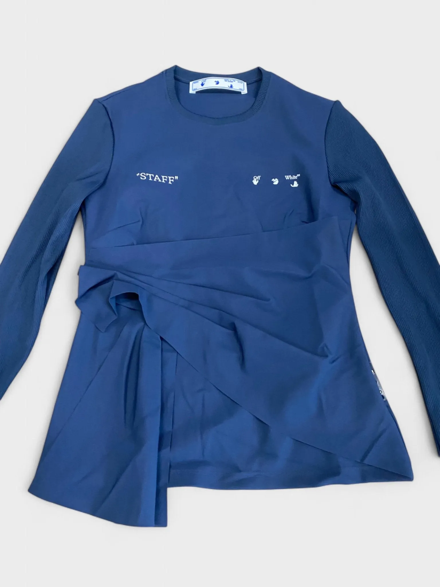 Off-White Wrap Top Blue