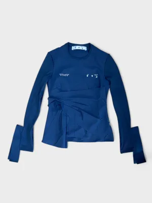 Off-White Wrap Top Blue