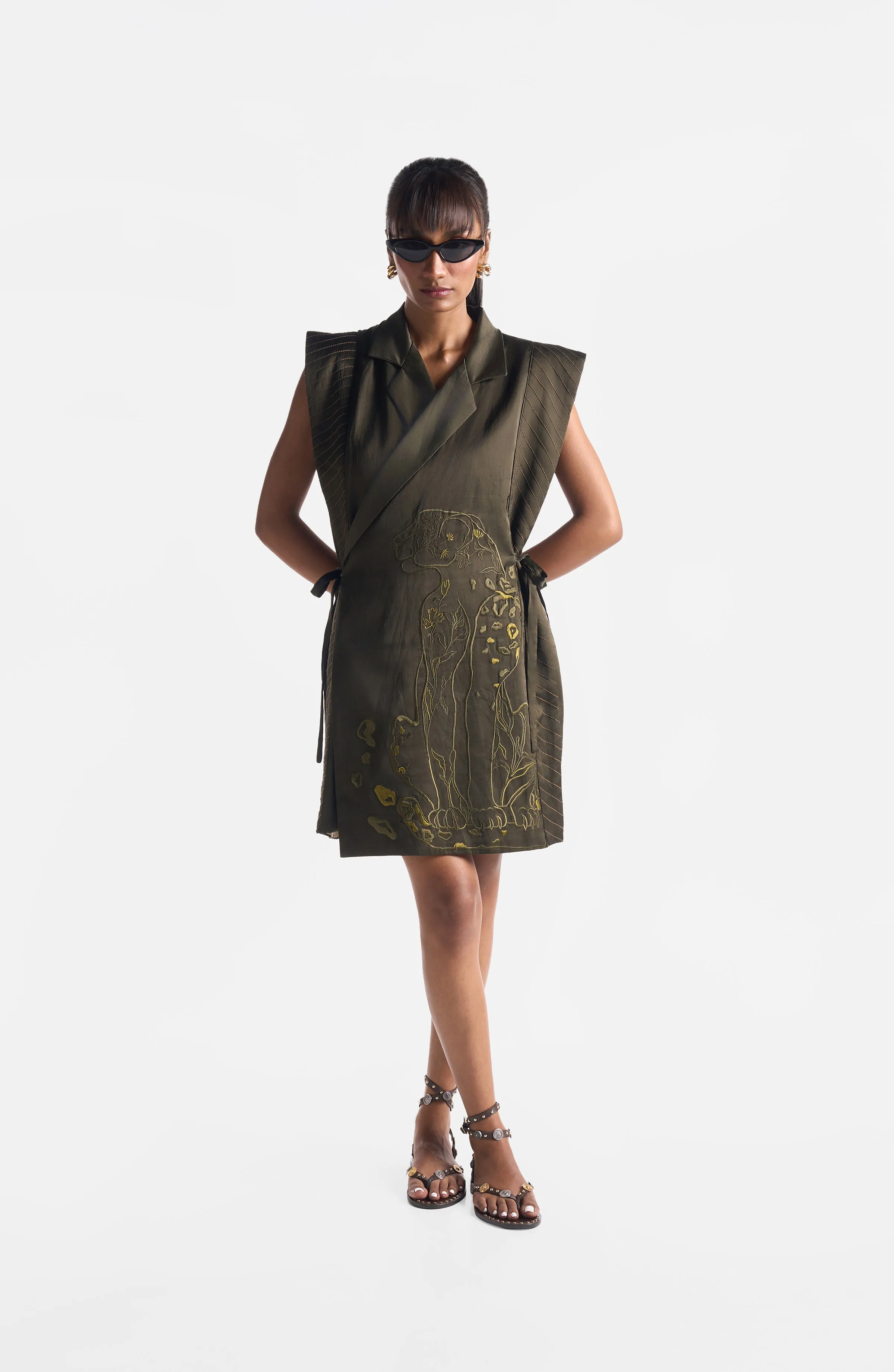 OLIVE WRAP DRESS