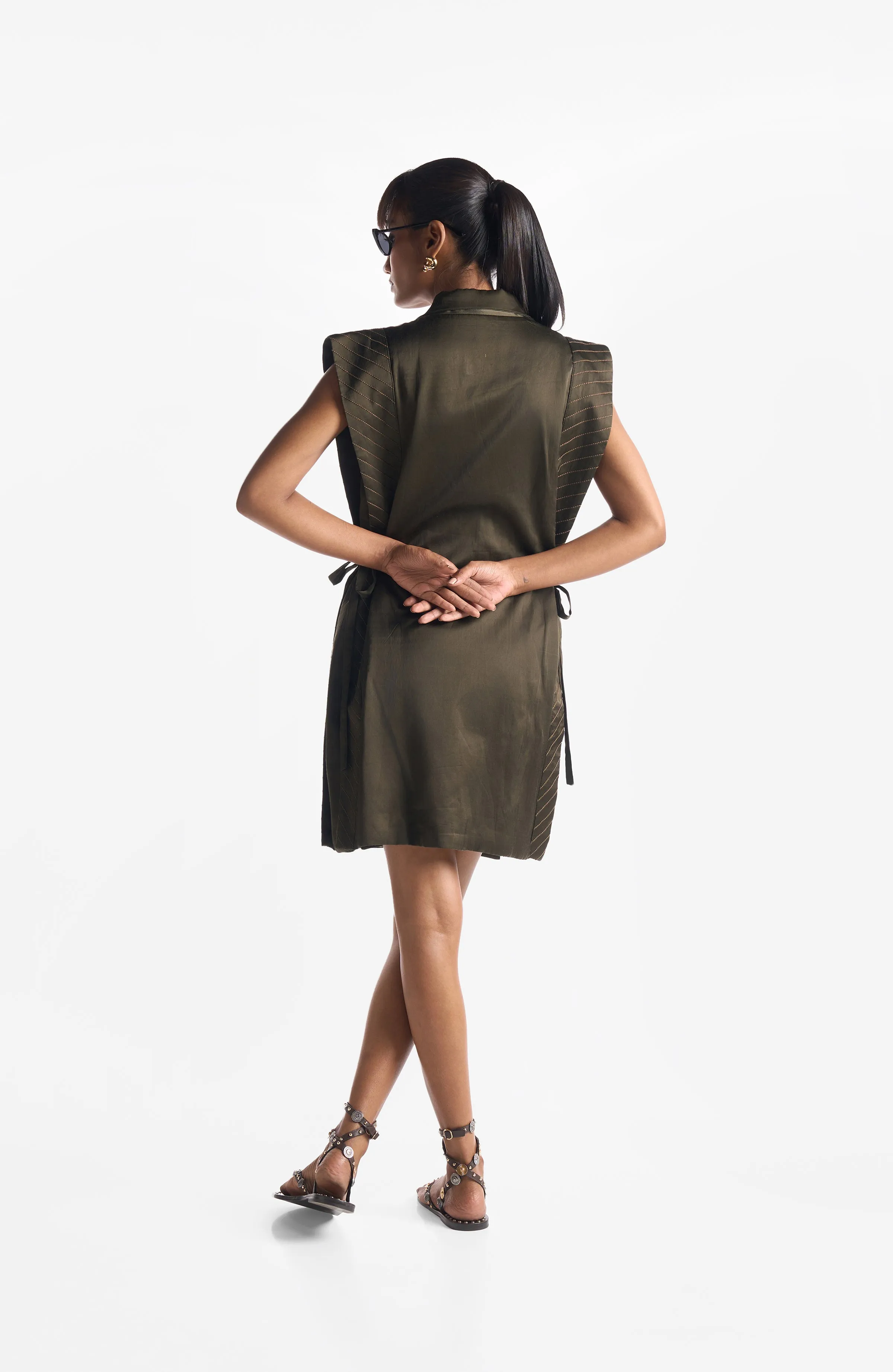 OLIVE WRAP DRESS