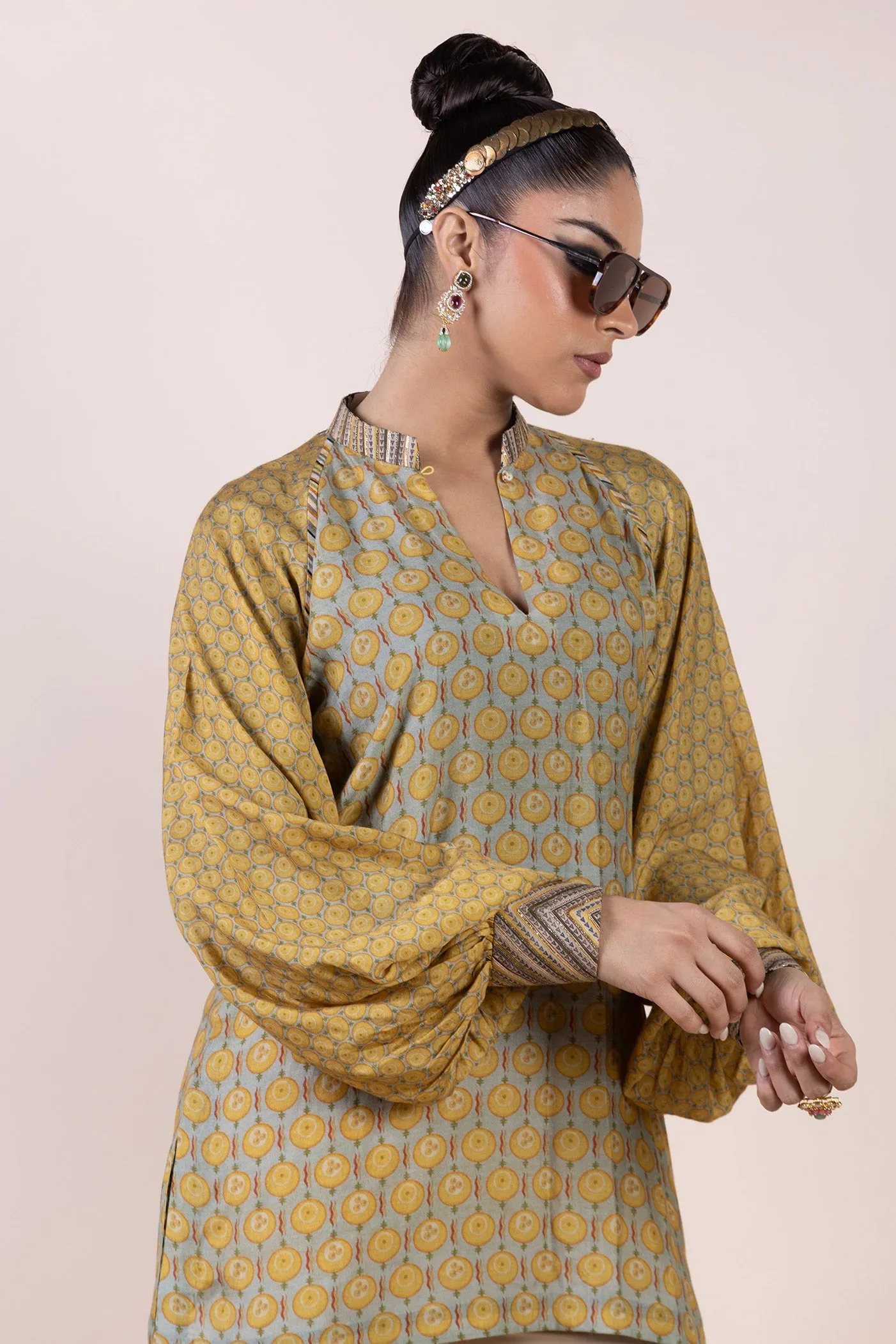 Olive Yellow Long Top