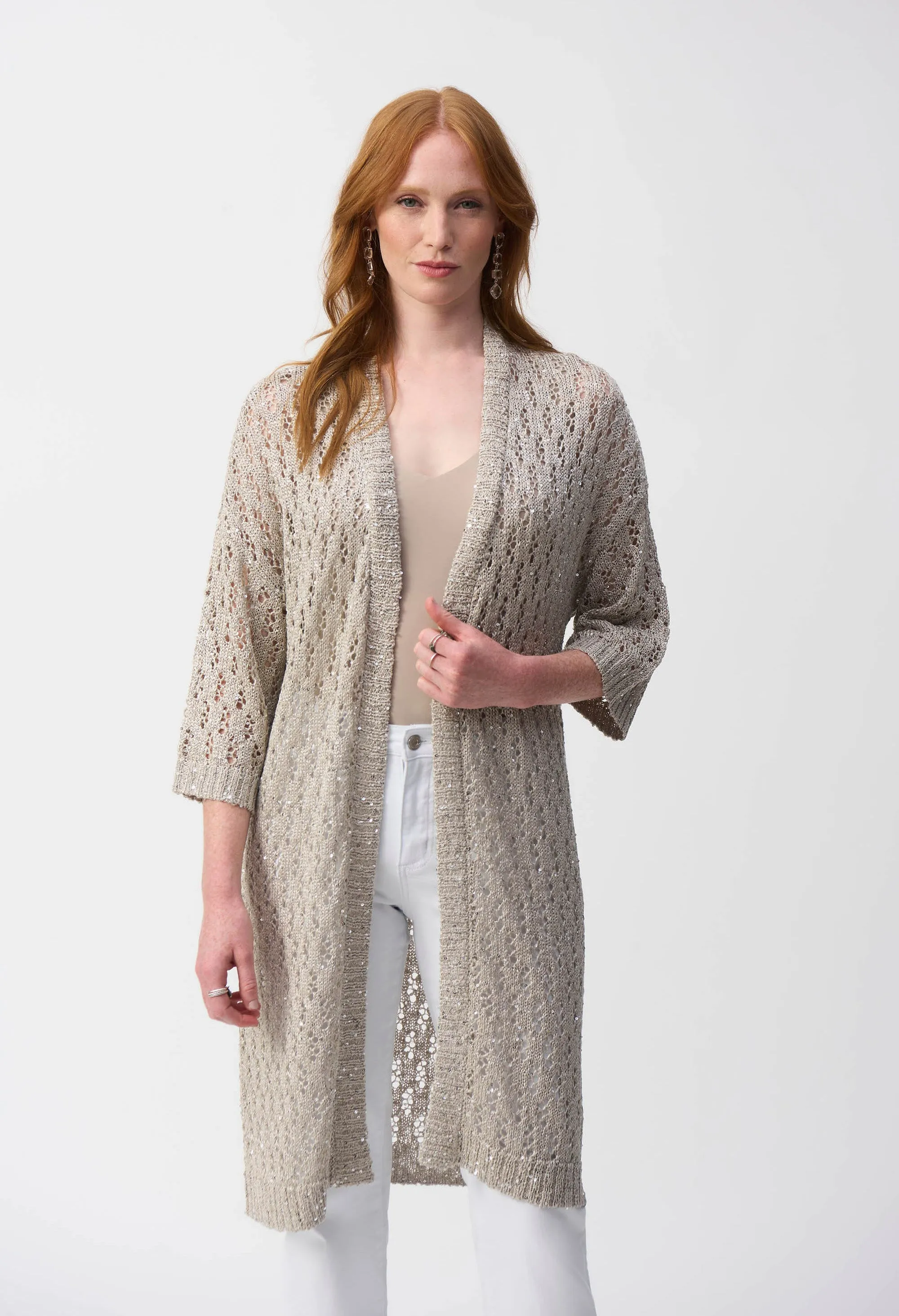Open-front Knitted Cardigan