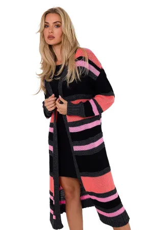 Opulent Long Unbuttoned Cardigan