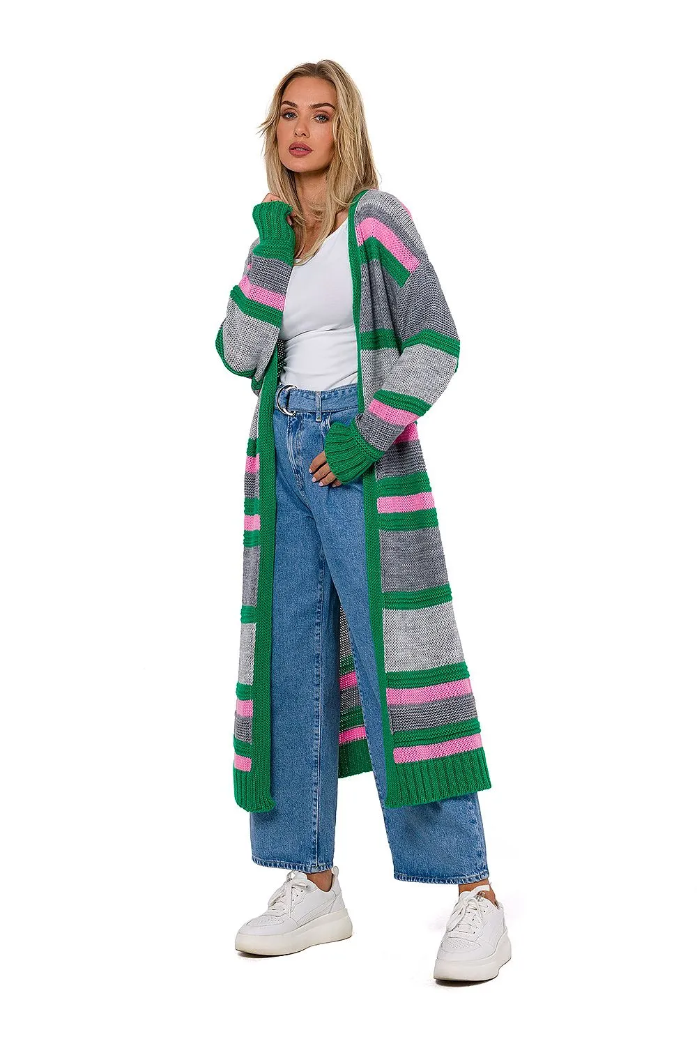 Opulent Long Unbuttoned Cardigan