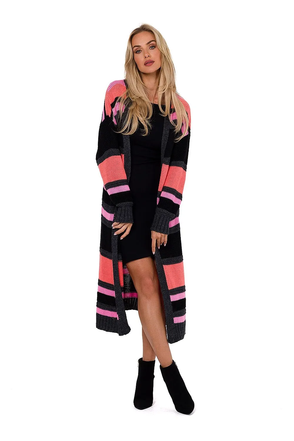 Opulent Long Unbuttoned Cardigan