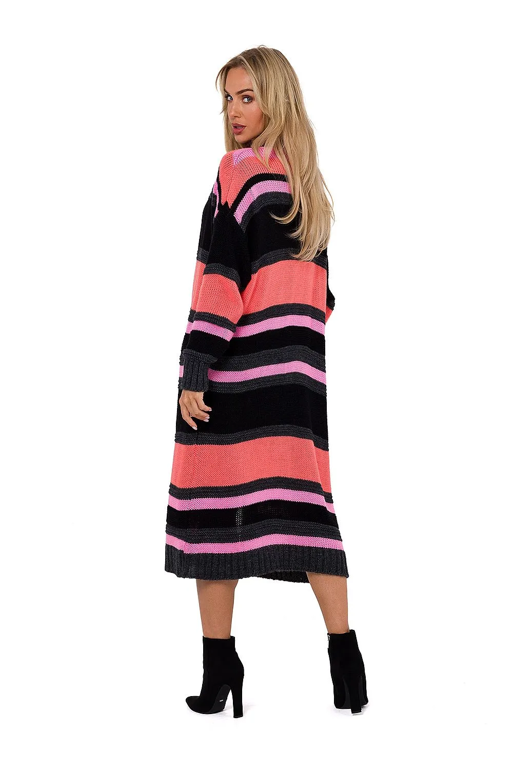Opulent Long Unbuttoned Cardigan