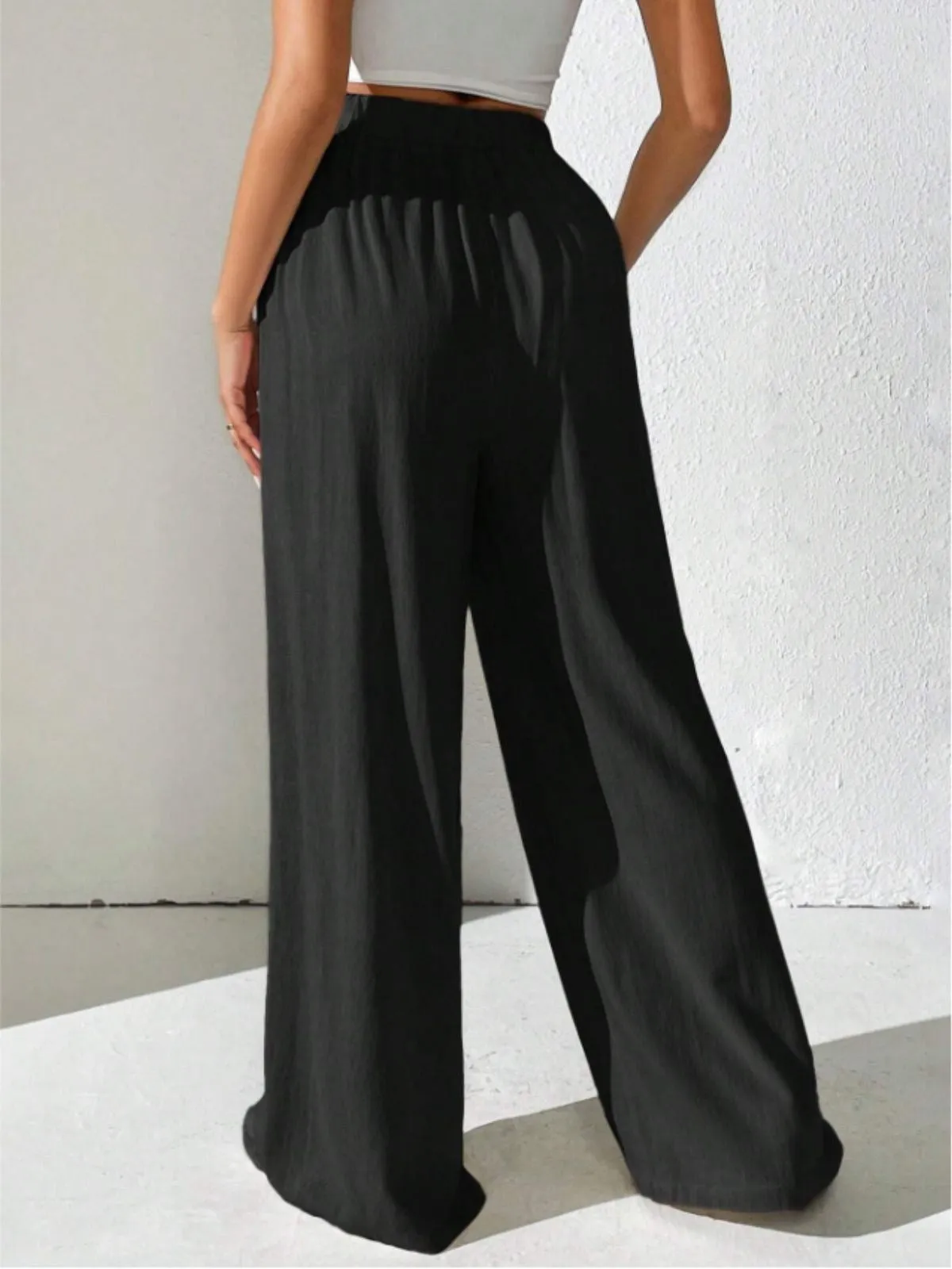 Pantalon droit à plis croisés unis des années 1930
