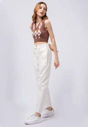 Paperbag Colored Denim Pants
