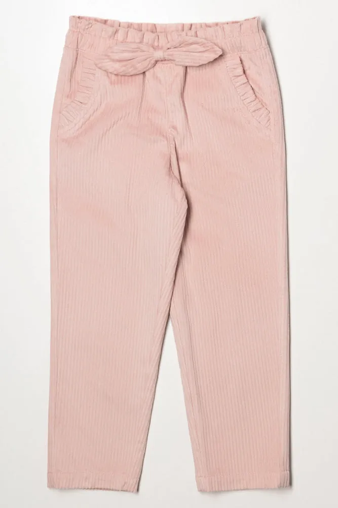 Paperbag Cord Pants Pink