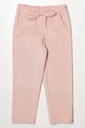 Paperbag Cord Pants Pink