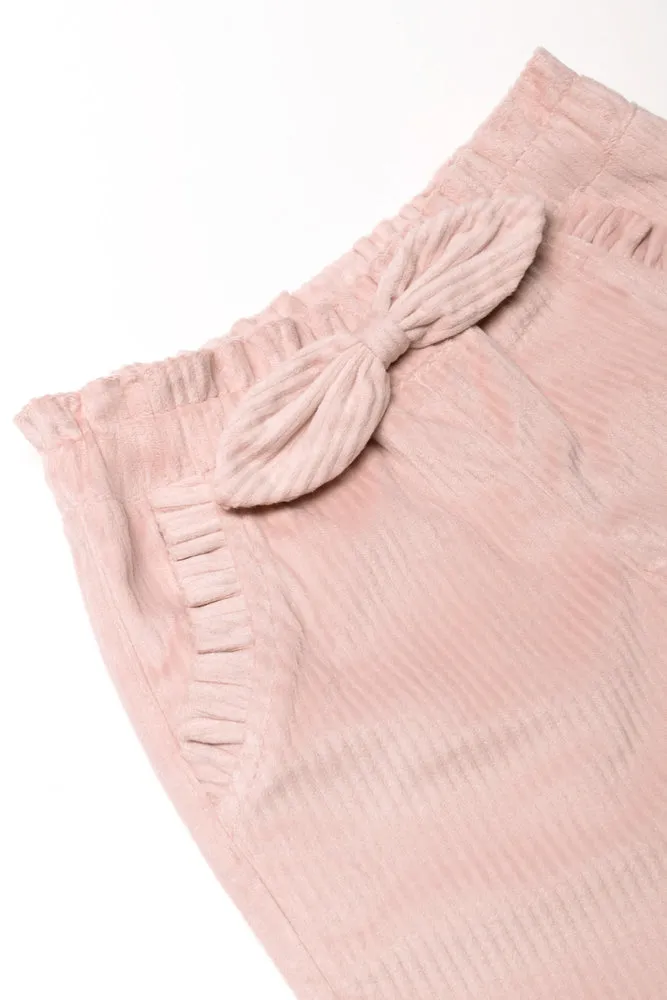 Paperbag Cord Pants Pink