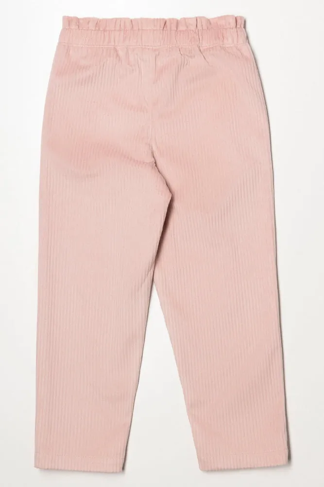 Paperbag Cord Pants Pink