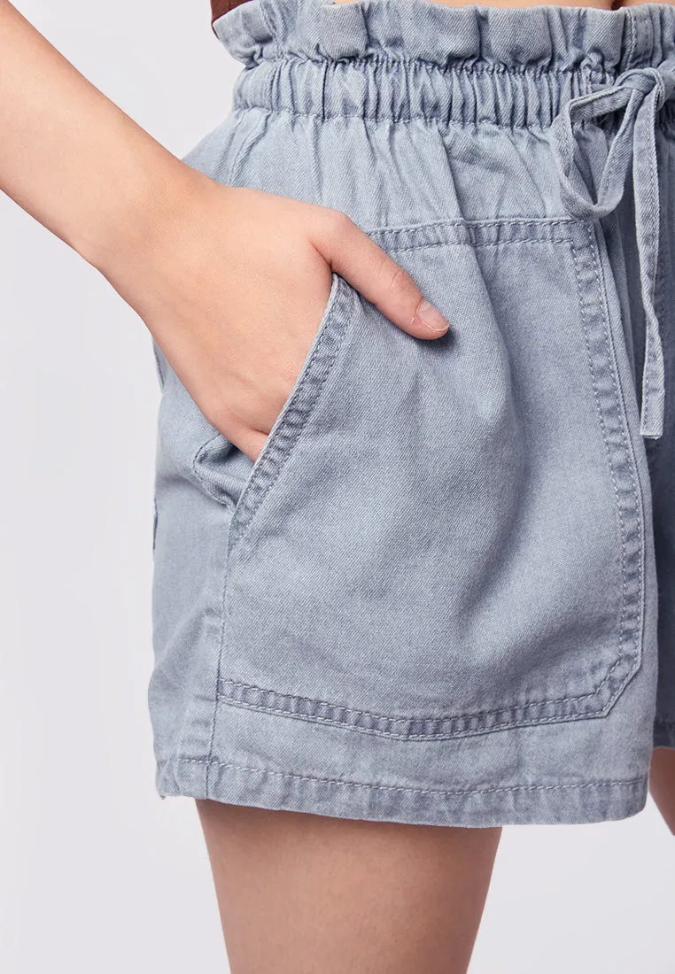 Paperbag Denim Short Pants