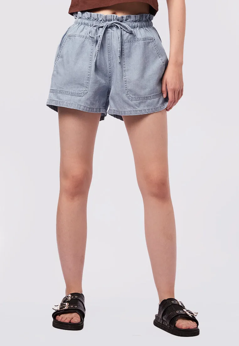 Paperbag Denim Short Pants