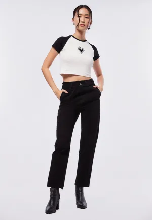 Paperbag Waist Denim Pants