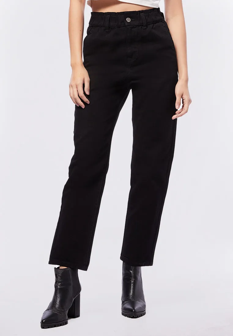 Paperbag Waist Denim Pants