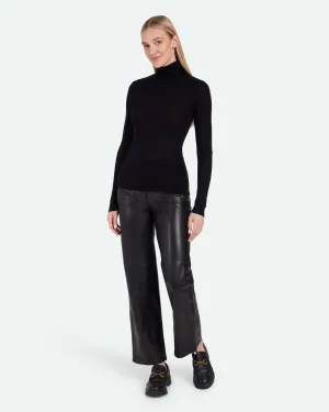 Pernilles long sleeved turtleneck 3736 - Black