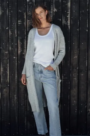 Perriam Long line Angora Cardigan - Dove