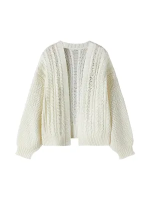 Phoebe Chunky Knit Cardigan in White