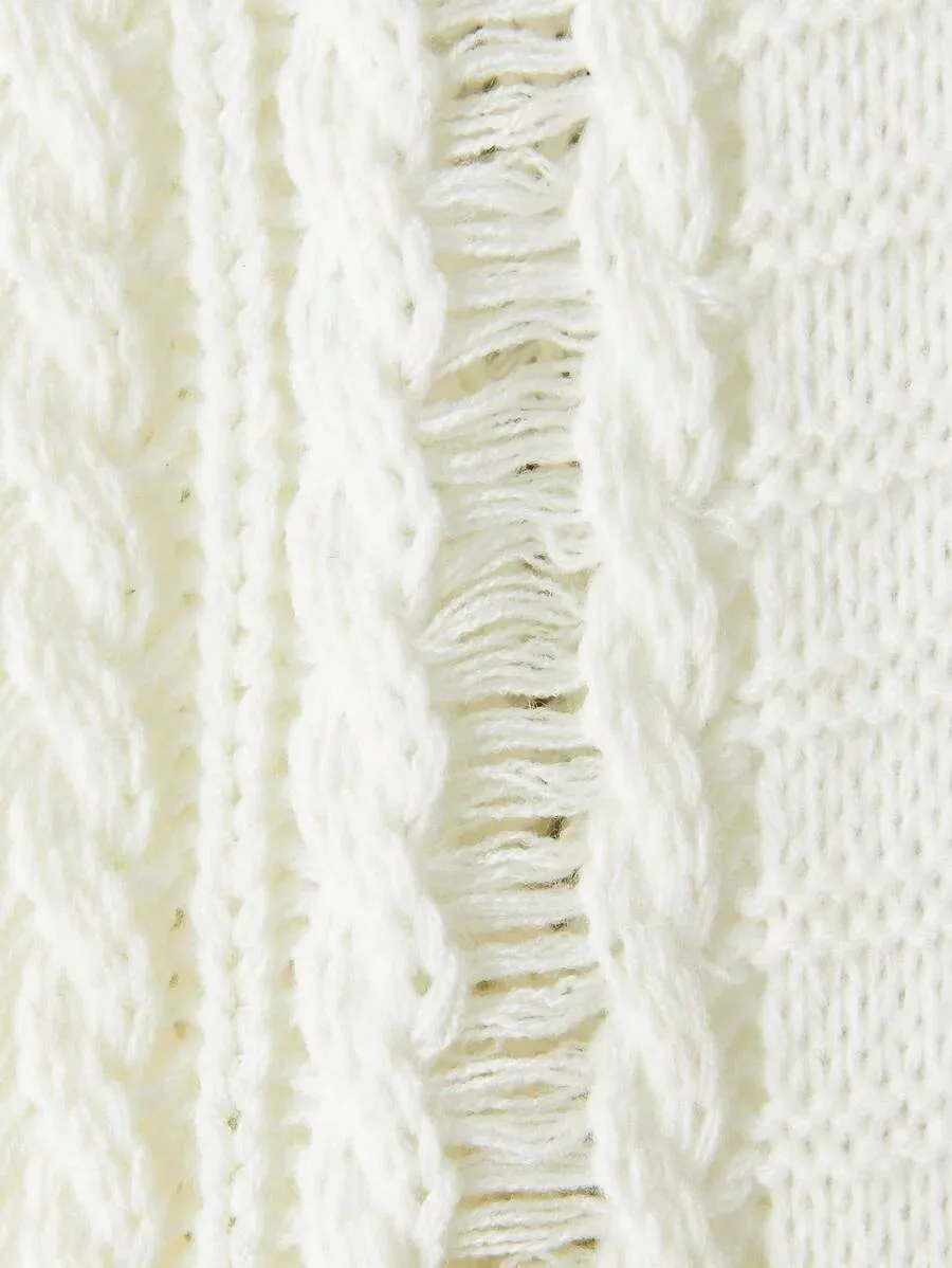 Phoebe Chunky Knit Cardigan in White