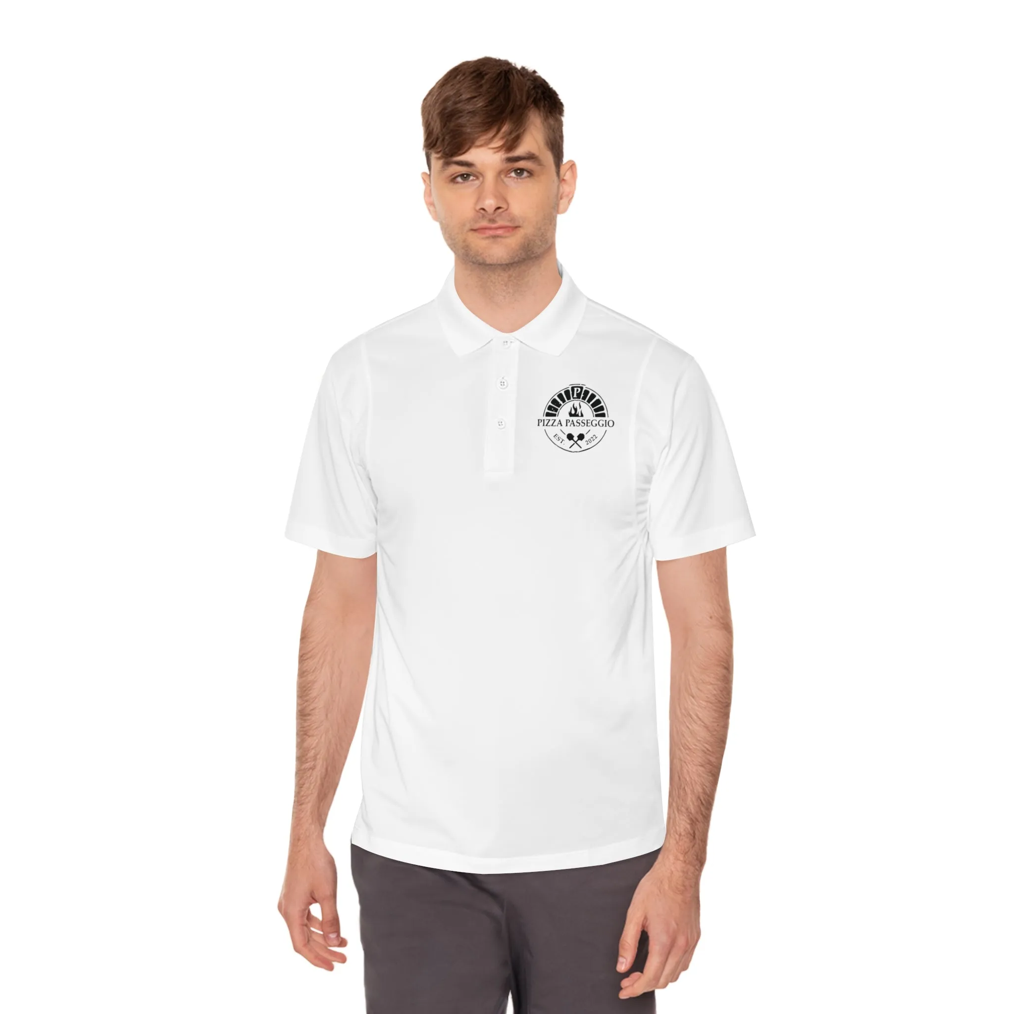 Pizza Passeggio- Men's Sport Polo Shirt - White