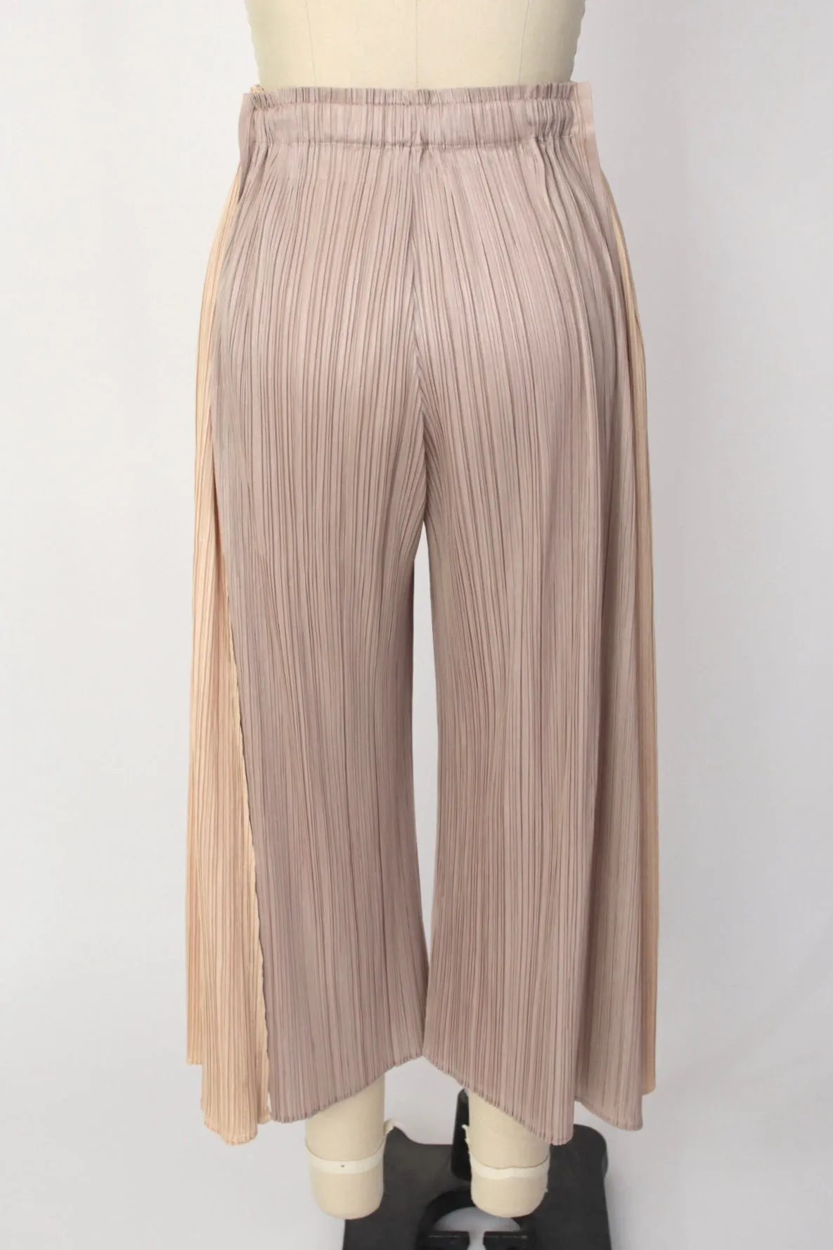 Pleats Please Two Tone Wide-Leg Pants