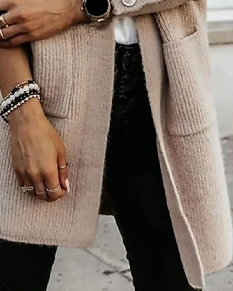 Pocket Design Buttoned Knit Cardigan