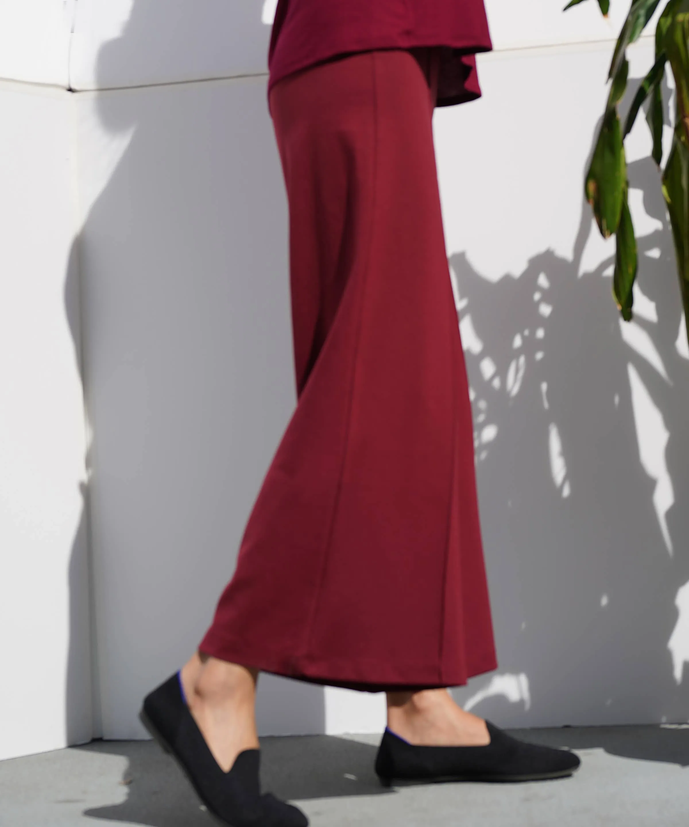 Ponte Wide Leg Ankle Length Pant