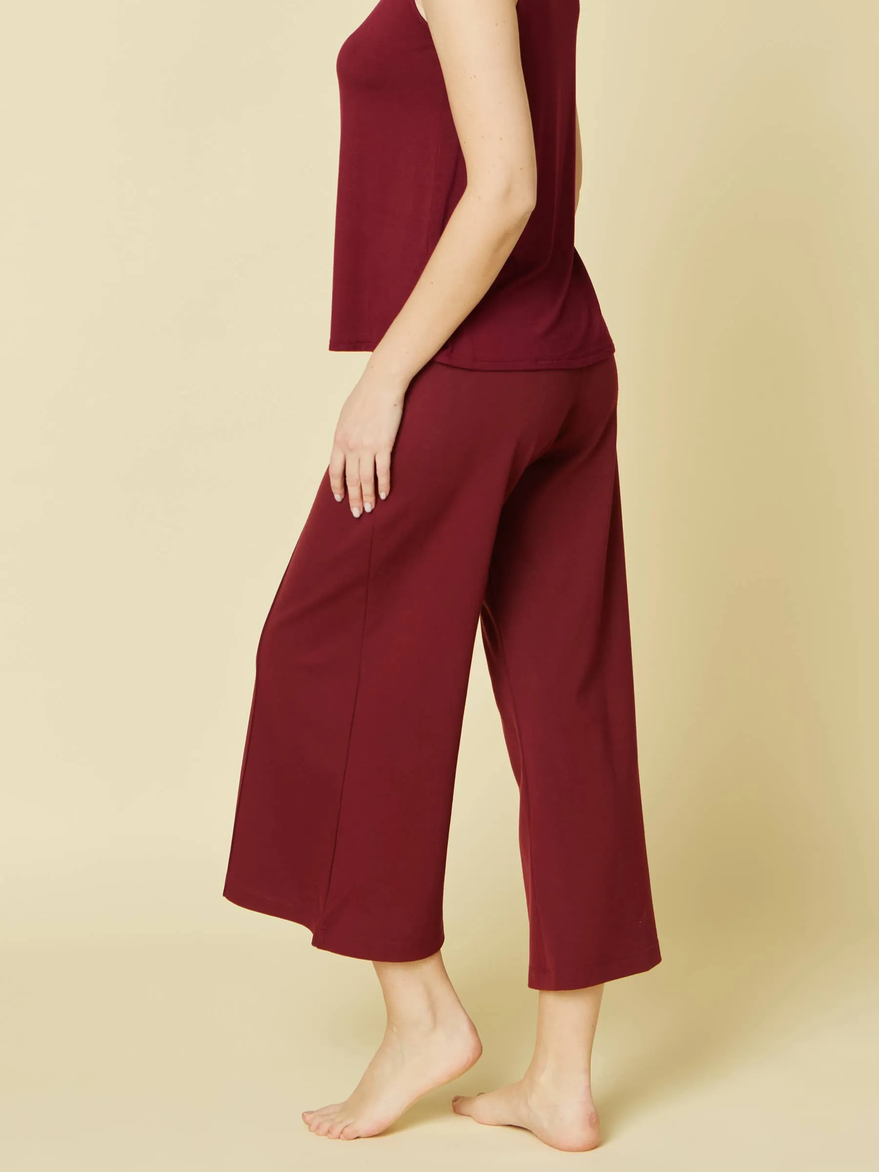 Ponte Wide Leg Ankle Length Pant