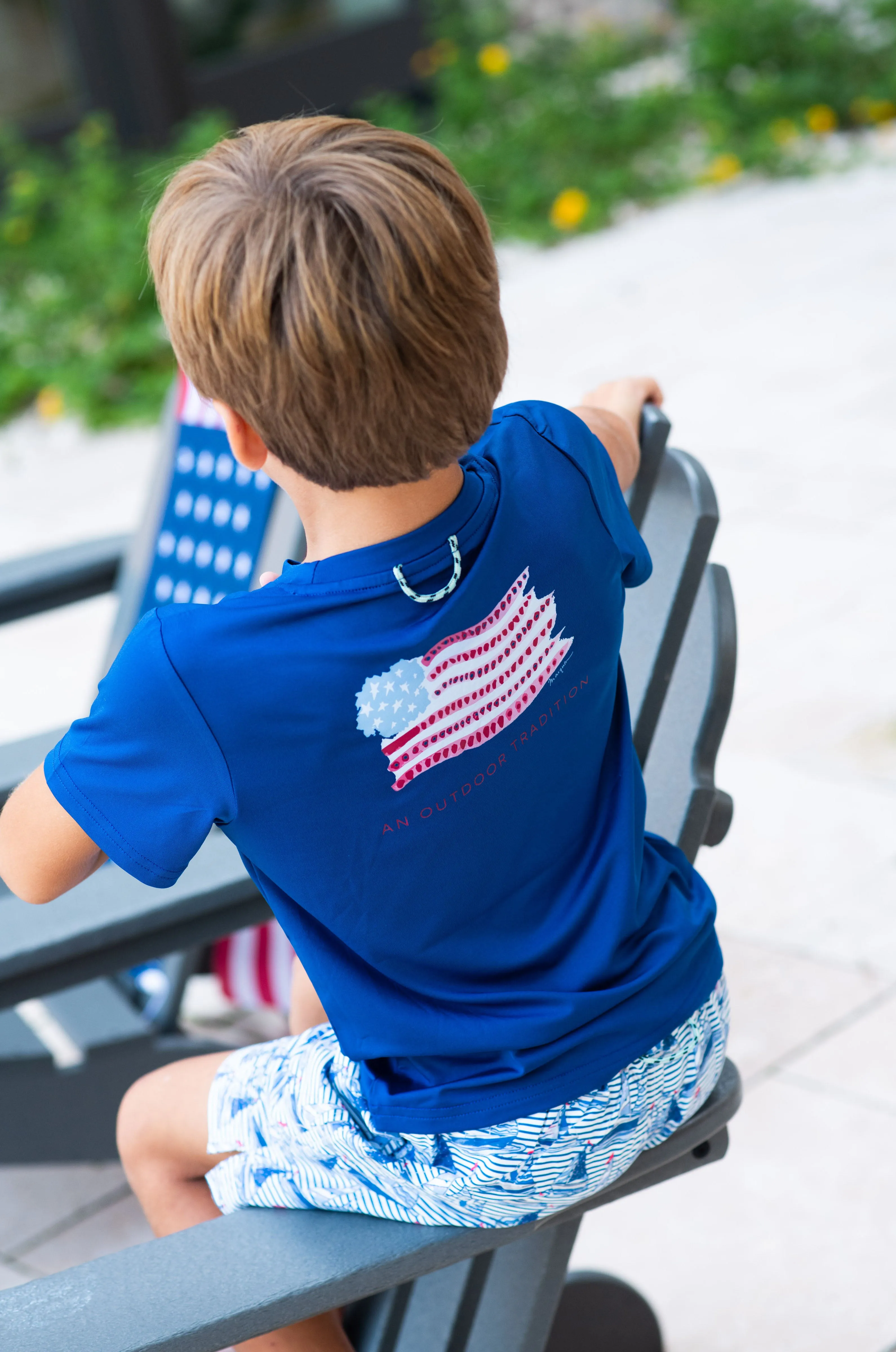 Pro Performance Fishing Tee USA flag