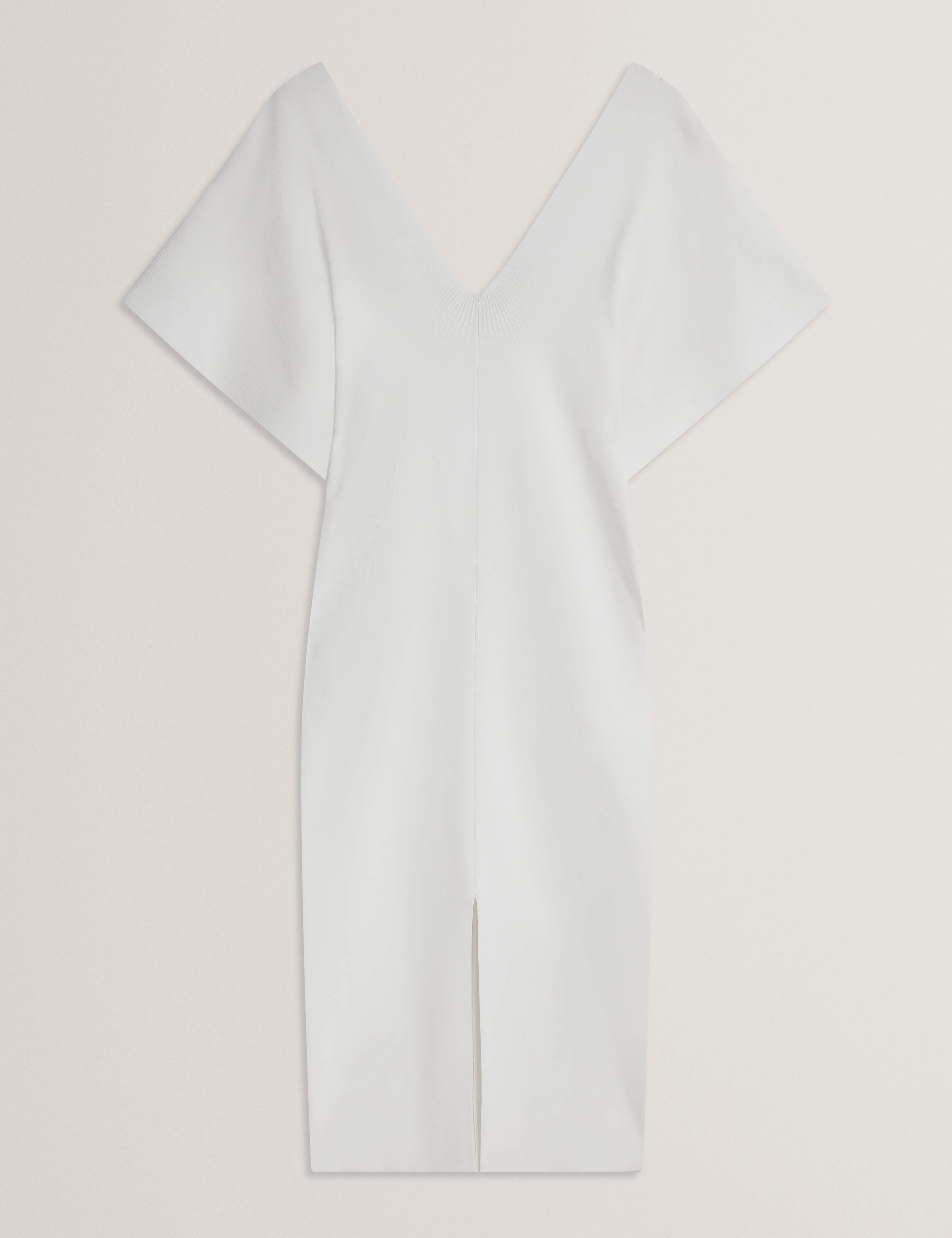 Rebexxa V-Neck Knitted Midi Dress Ivory