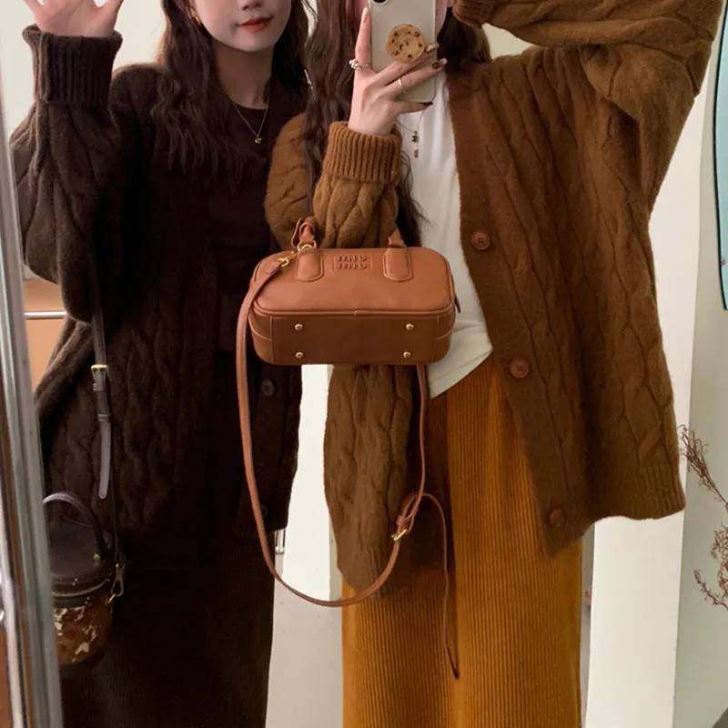 Relaxed-Fit Ribbed Cardigan for Women in Solid Colors