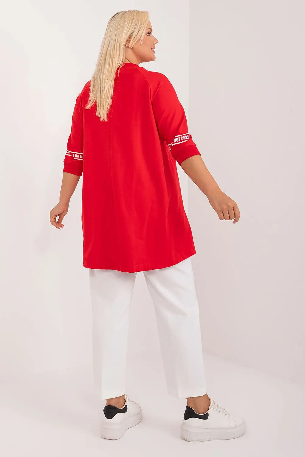 Relevance Plus Size Graphic Red Shirt with Drawstring