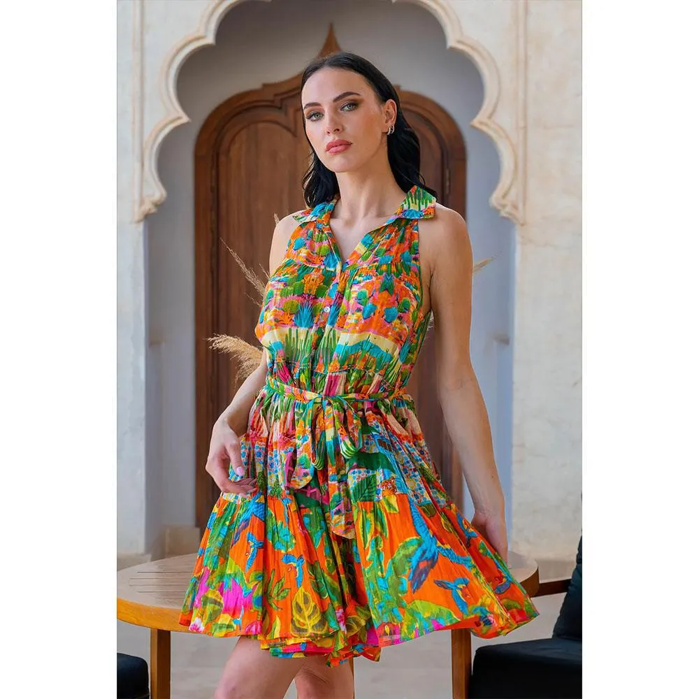 Rikki Tropical Panama Sleeveless Short Dress