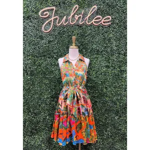 Rikki Tropical Panama Sleeveless Short Dress