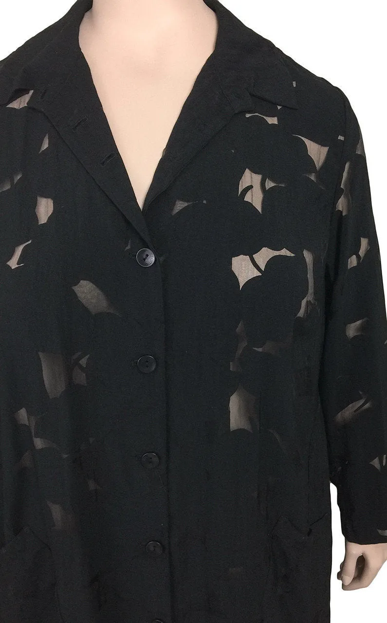 Risona Black Italian Devore Shirt Jacket