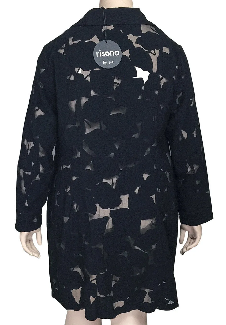 Risona Black Italian Devore Shirt Jacket