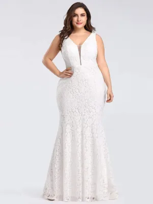 Robes de Soirée Sirène Grande Taille Sexy Ajustées en Dentelle pour la Fête(Vente finale)