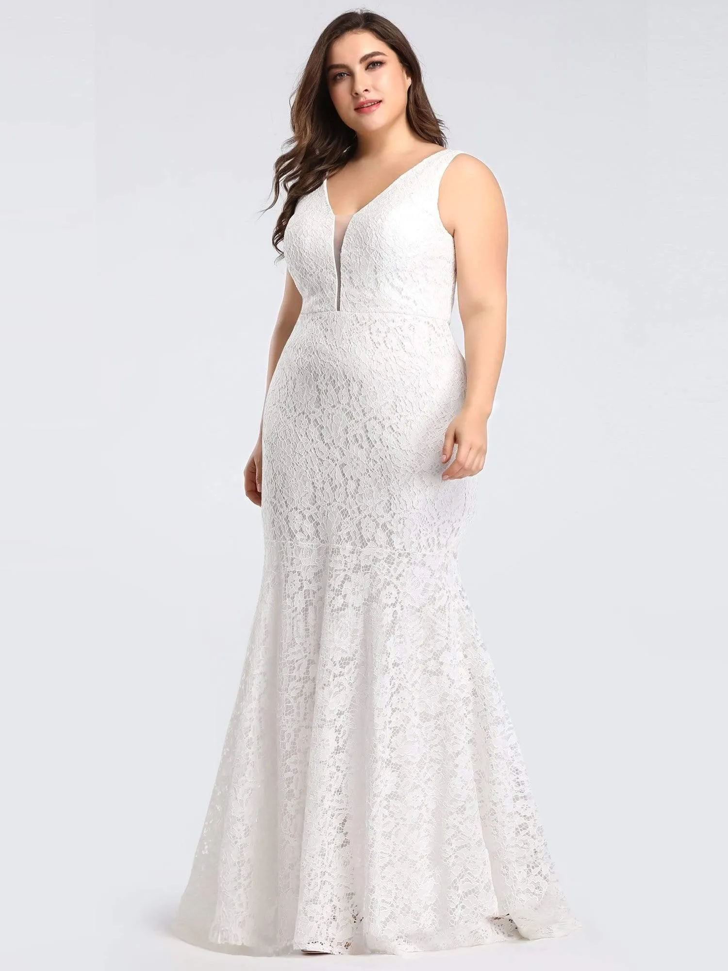 Robes de Soirée Sirène Grande Taille Sexy Ajustées en Dentelle pour la Fête(Vente finale)