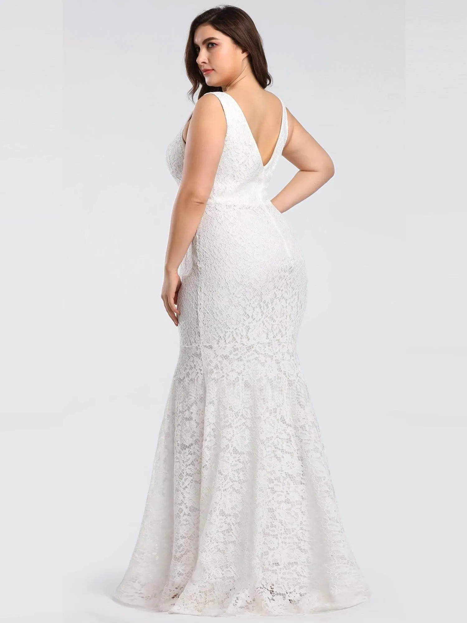 Robes de Soirée Sirène Grande Taille Sexy Ajustées en Dentelle pour la Fête(Vente finale)