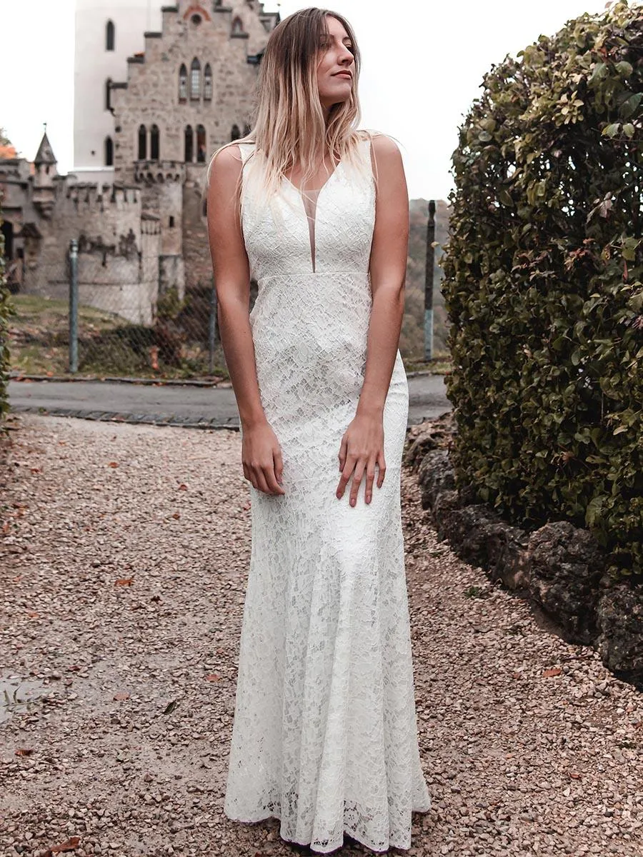 Robes de Soirée Sirène Sexy Ajustées en Dentelle pour la Fête(Vente finale)