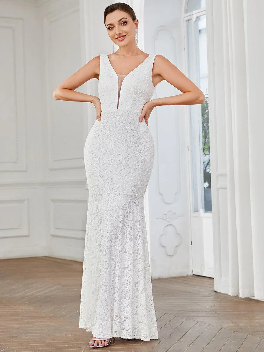 Robes de Soirée Sirène Sexy Ajustées en Dentelle pour la Fête(Vente finale)