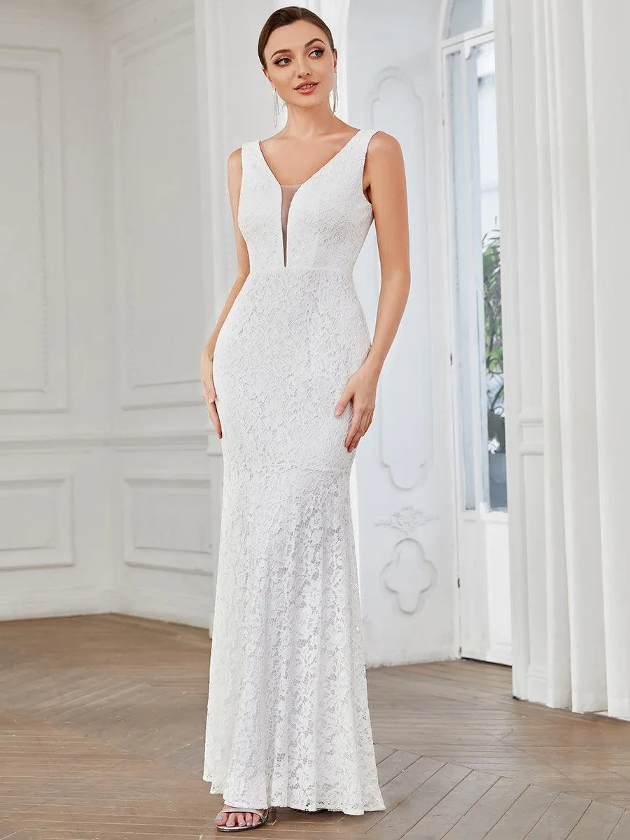 Robes de Soirée Sirène Sexy Ajustées en Dentelle pour la Fête(Vente finale)