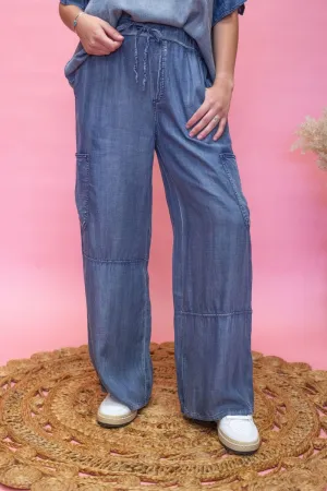 S70605 Denim Wide Leg Pants