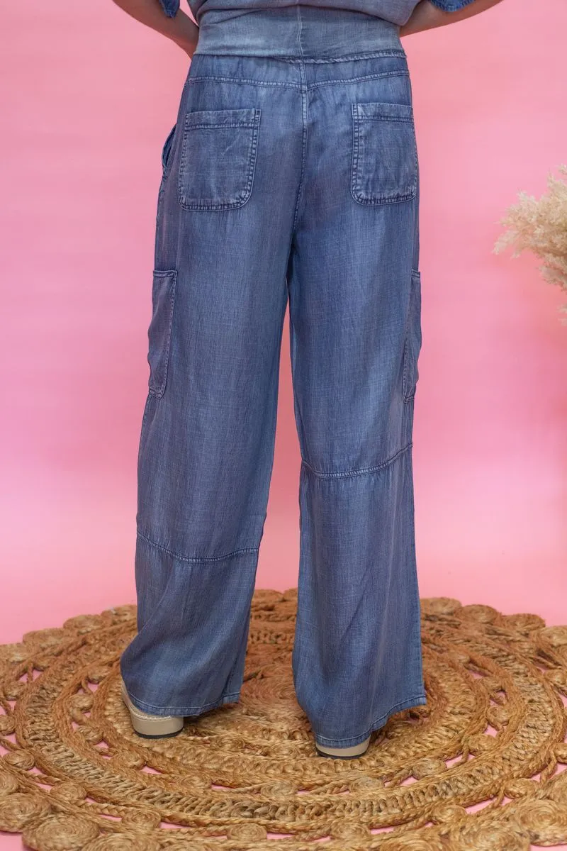 S70605 Denim Wide Leg Pants