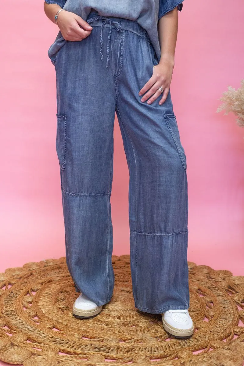 S70605 Denim Wide Leg Pants