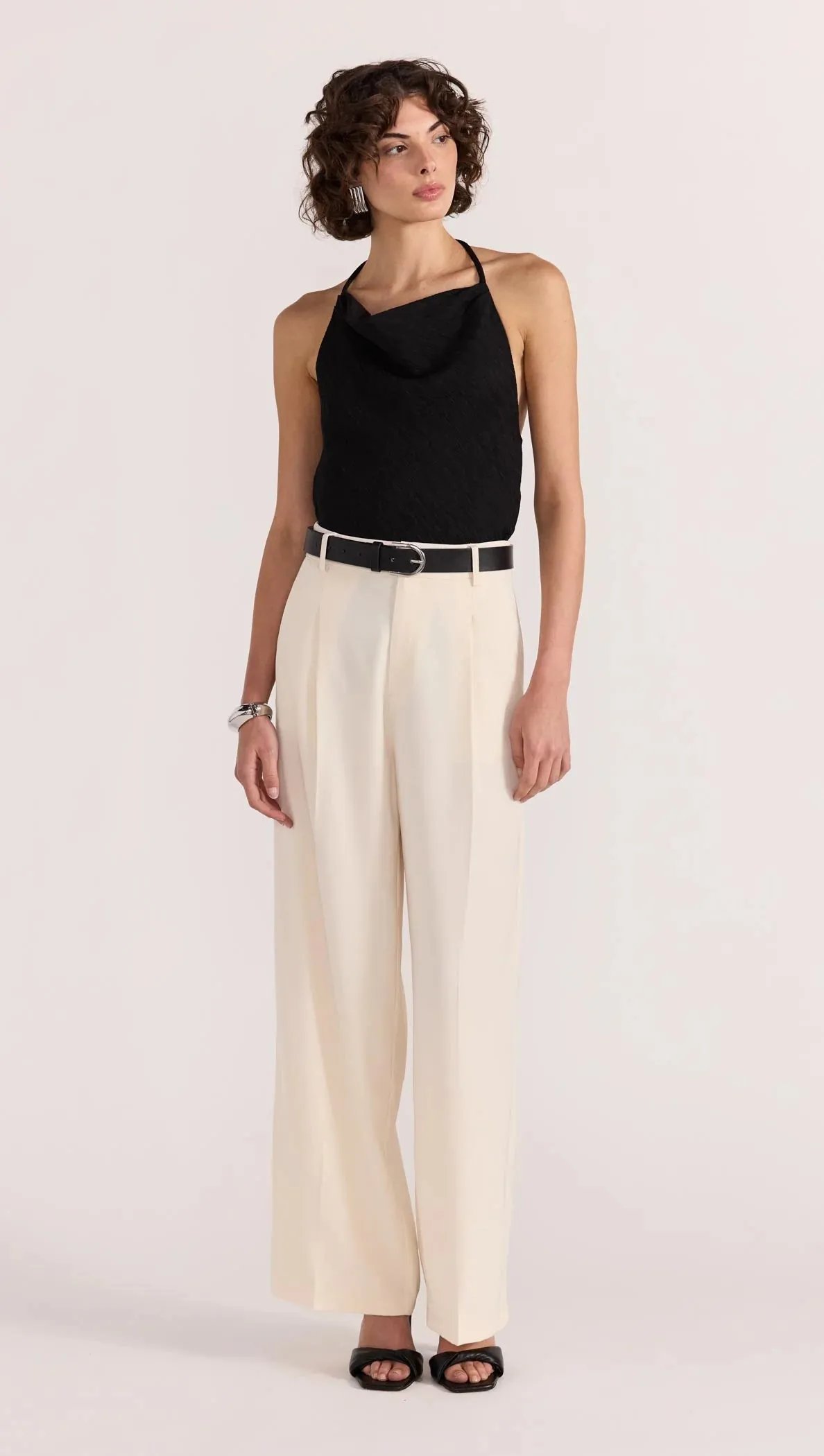 Sabine Wide Leg Pants - Cream