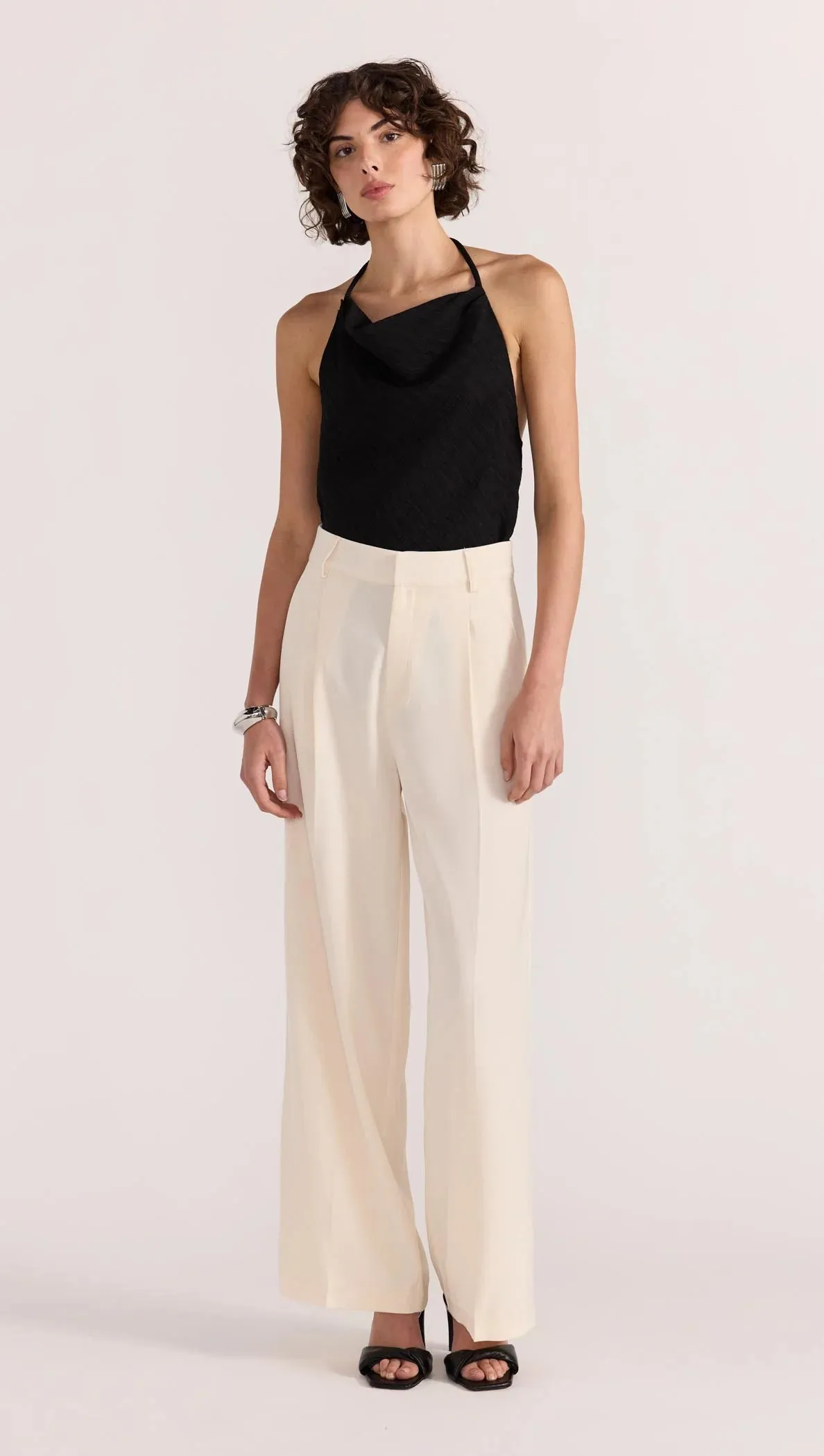 Sabine Wide Leg Pants - Cream